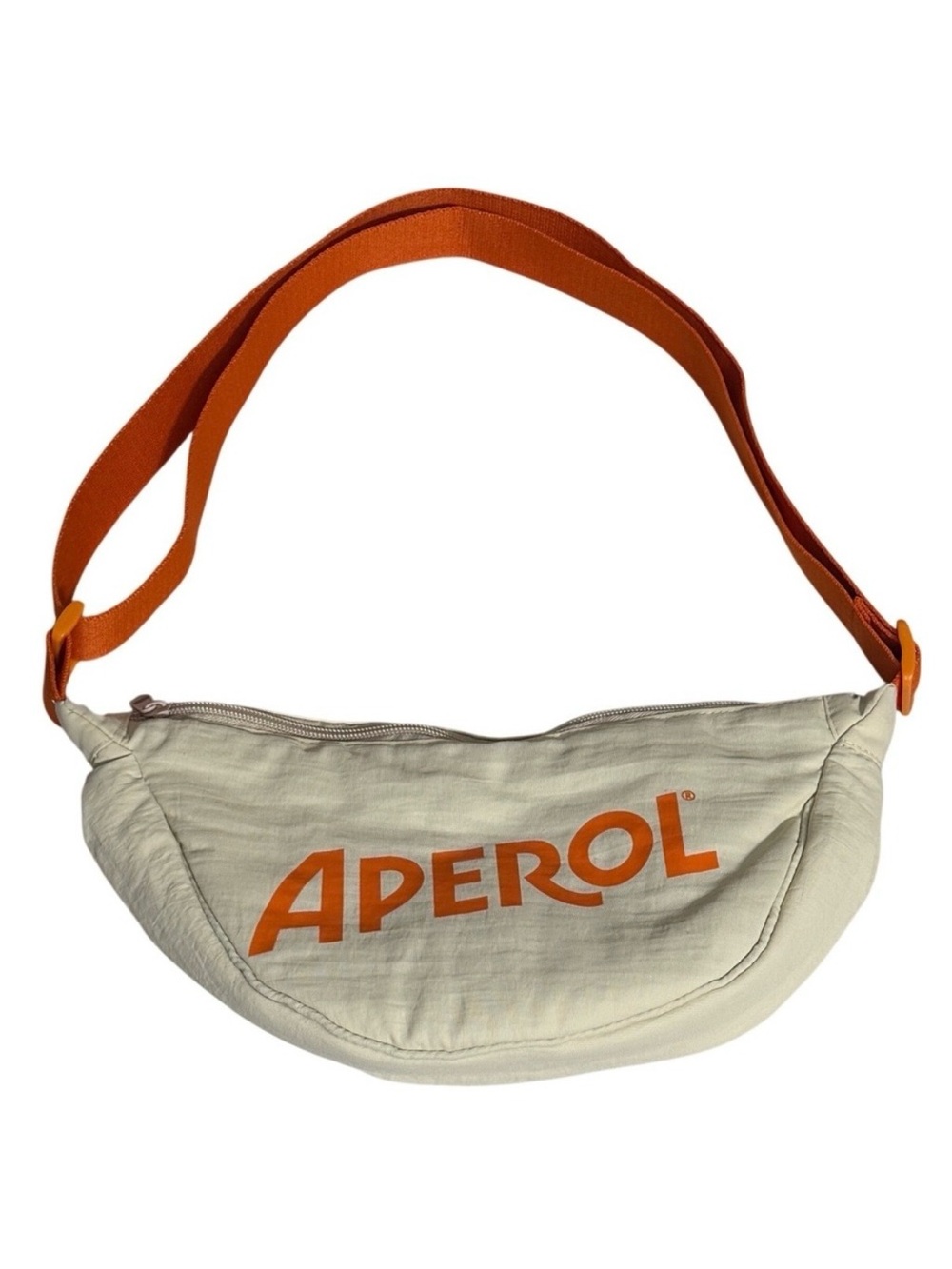Aperol Spritz Logo Crossbody Sling Bag Cream Orange Adjustable Branded Waist Bag